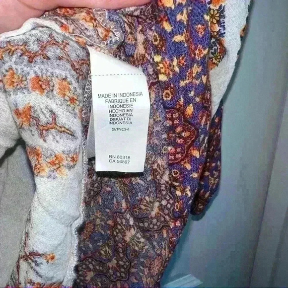 Lucky Brand Paisley Print Top Size S Small - Picture 3 of 5